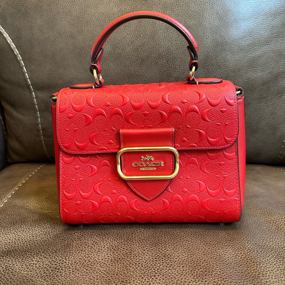 Coach Morgan Top Handle Satchel in signature leather